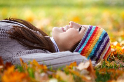 Lying in the leaves